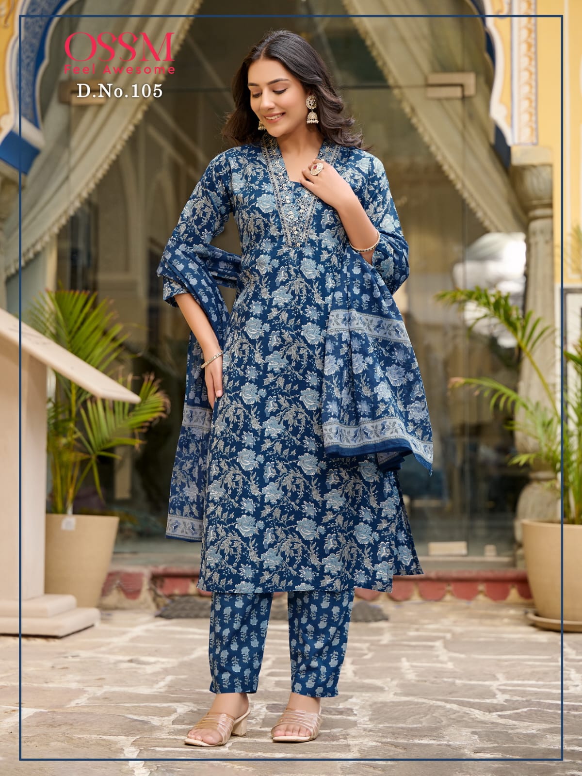 Malhar By Ossm Printed Cotton Designer Kurti With Bottom Dupatta Wholesale  Shop In Surat